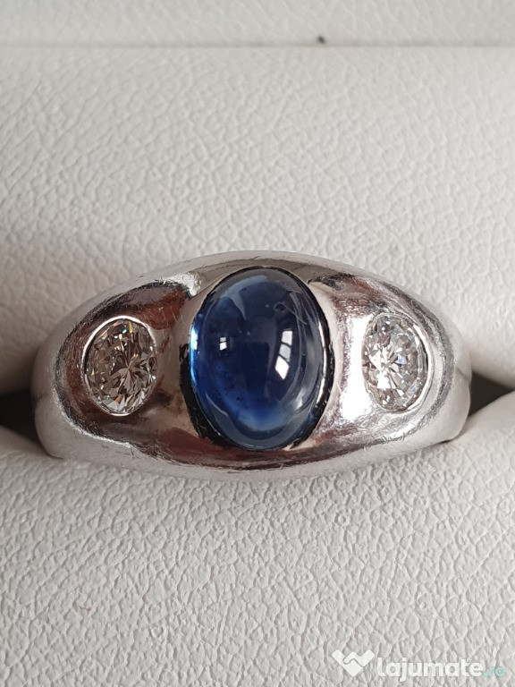 Ghiul EXTRAVAGANT Gypsy aur 18k safir Ceylon si diamante naturale VVS