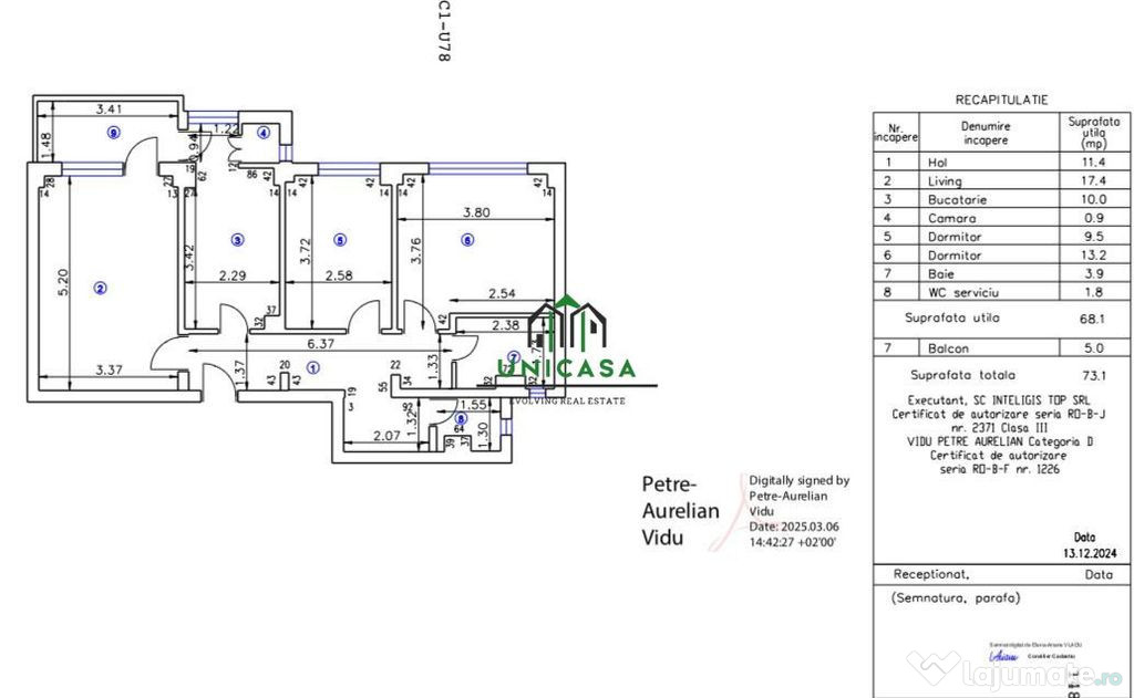 Apartament cu 3 camere de vânzare – Calea lui Traian -...