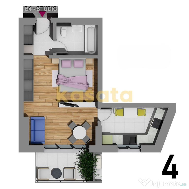 Studio 39mp cu finisaje premium | Virtuții | Metrou aproape