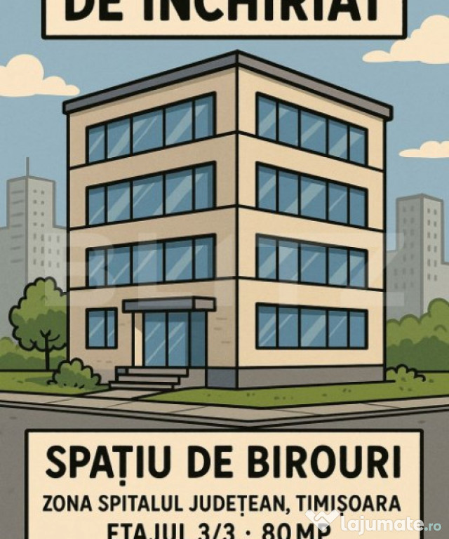 Spatiu de birouri de inchiriat, aproape de Rebreanu, 80MP, c