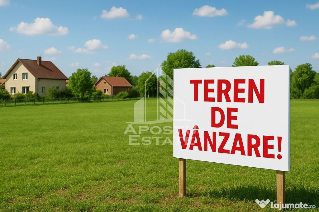 Parcela de teren 916 mp, front stradal 20 ml, Dumbravita ...