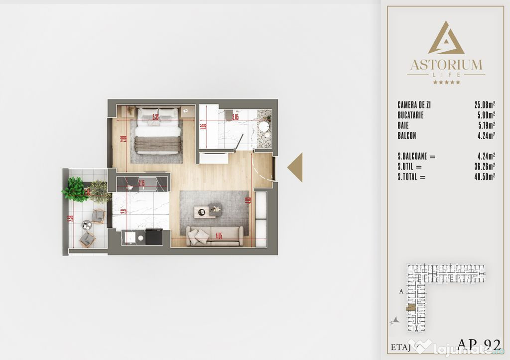 Titan Pallady Garsoniera tip Studio Astorium Predare Dece...