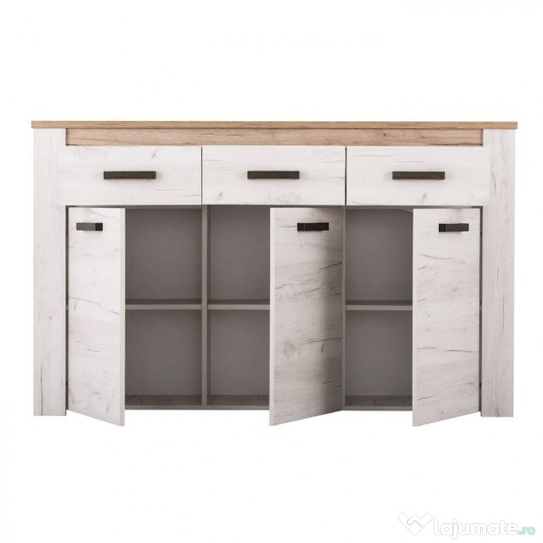 Mobilier dormitor cu dulap dressing, comoda, 2 polite bonus