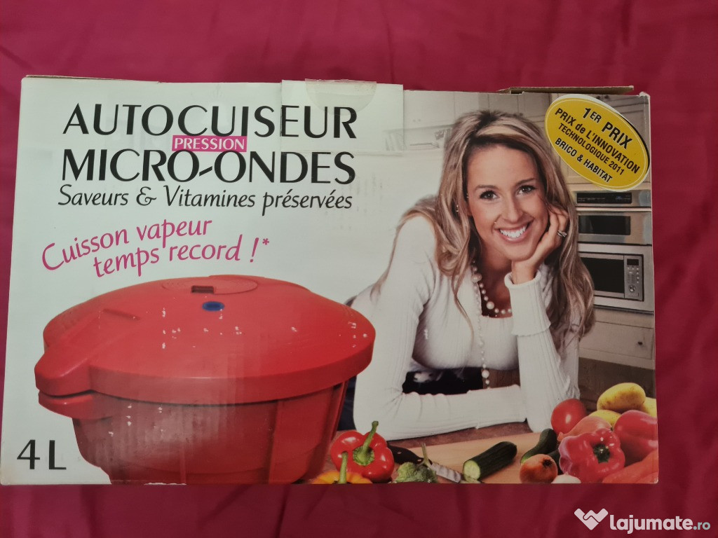 Oală presiune microunde 4L – nouă, rapidă, cu accesorii