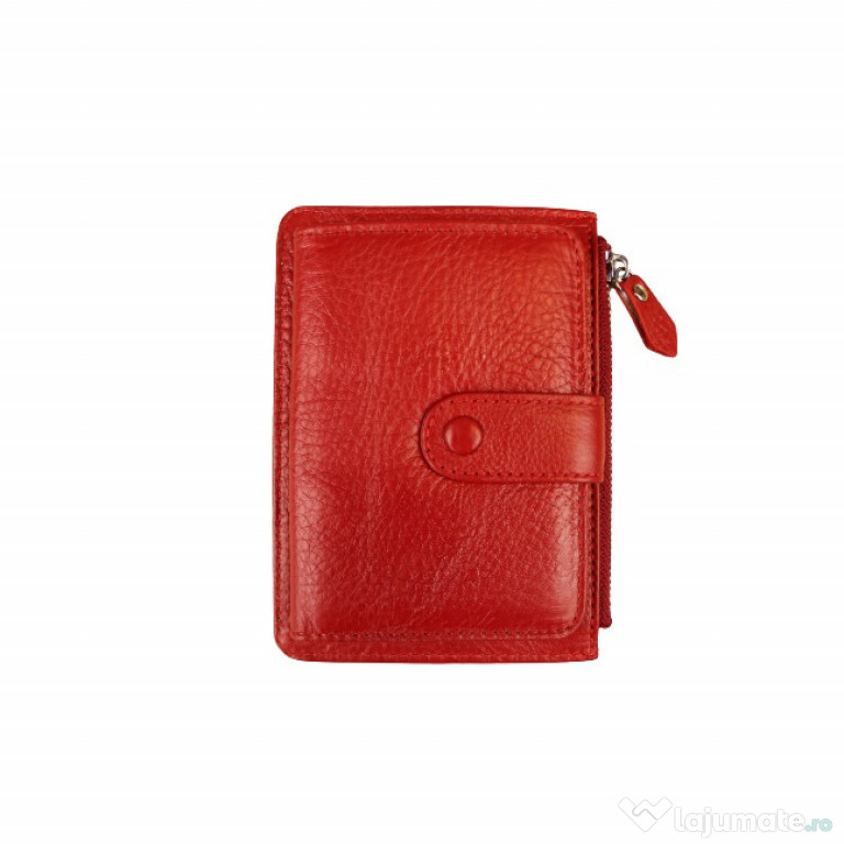 Portofel dama din piele naturala Hassion Model B13 Red