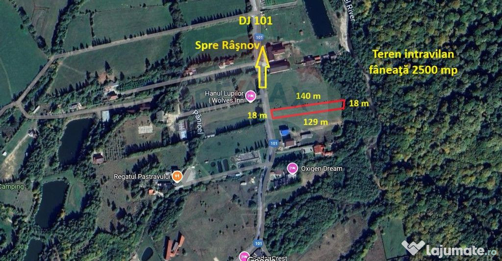 Teren intravilan, 2500 mp, Râşnov, Glăjărie