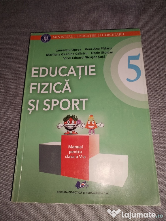 Vând *Urgent* Manual ed fizică și sport clasa a V-a Fără Cd