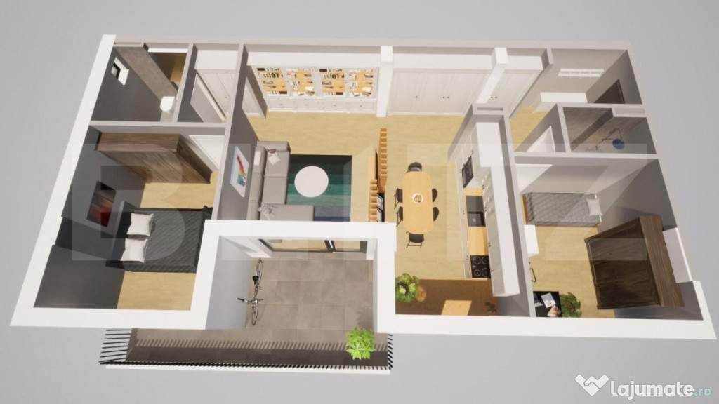 Apartament de vânzare, cu 3 camere, 74 mp, bloc nou, zona C