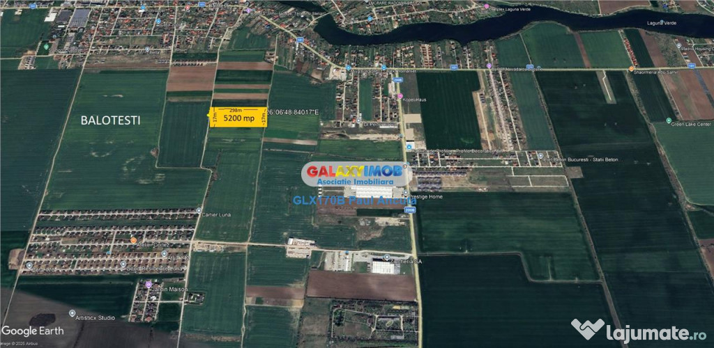 Teren Balotesti 5200 mp acces la 2 drumuri intravilan