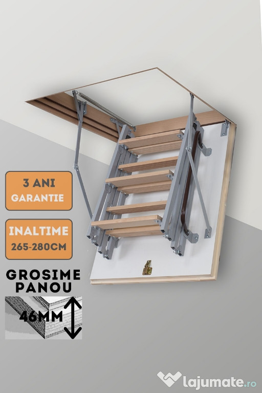 Scara 140x80x280 pod/mansarda pliabil din metal