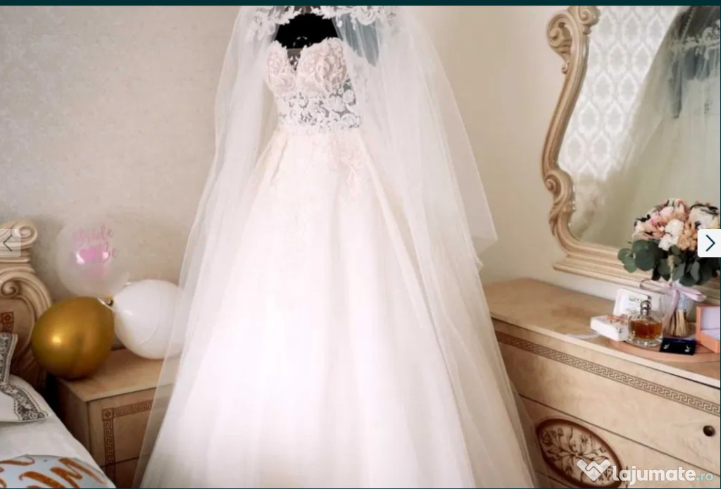 Rochie de mireasă – curățată profesional, mărimea S