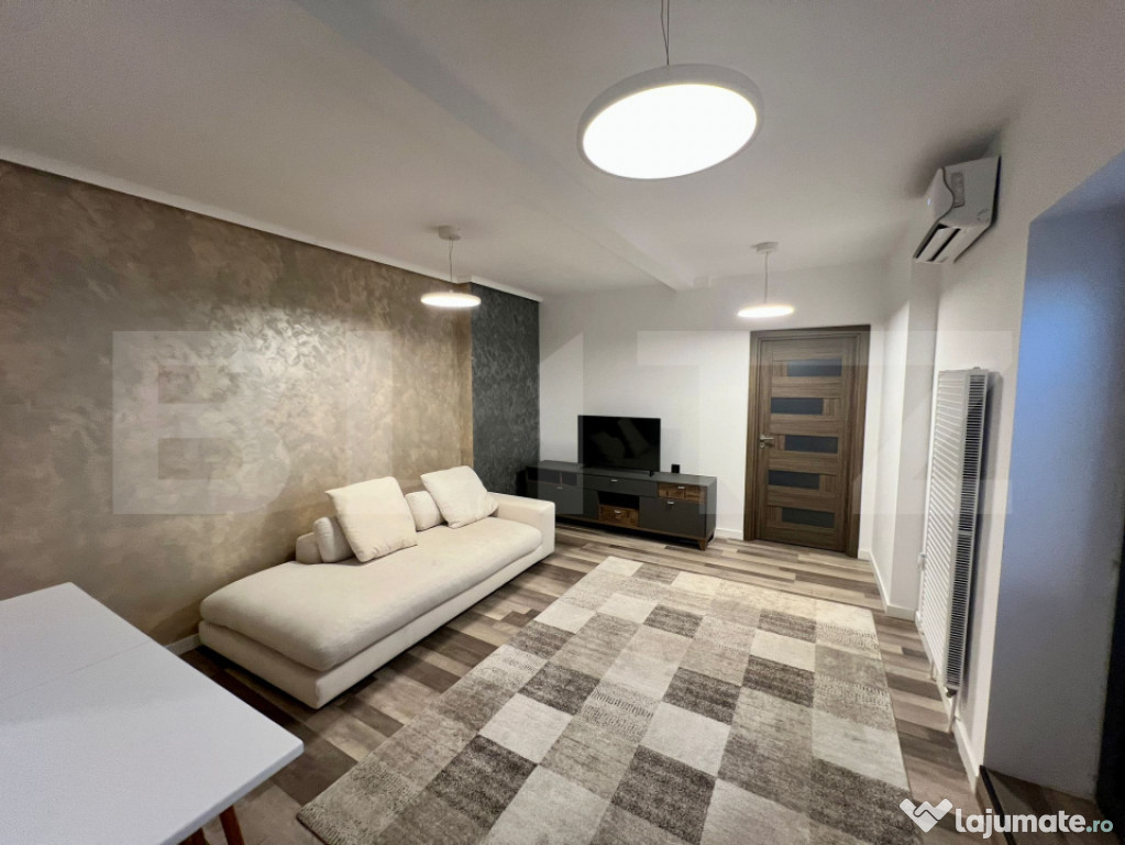 Apartament modern cu 2 camere, 47 mp, centrala si AC, zona