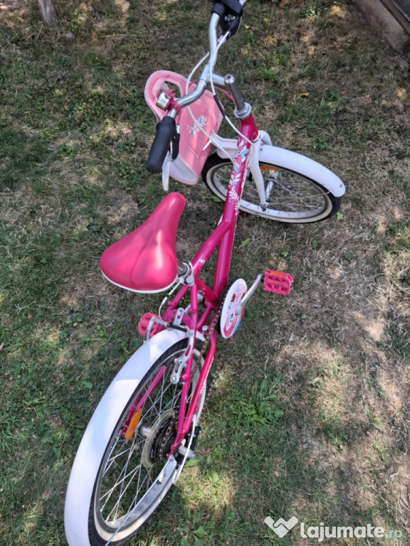 Bicicleta fete Btwin roz alb 20"