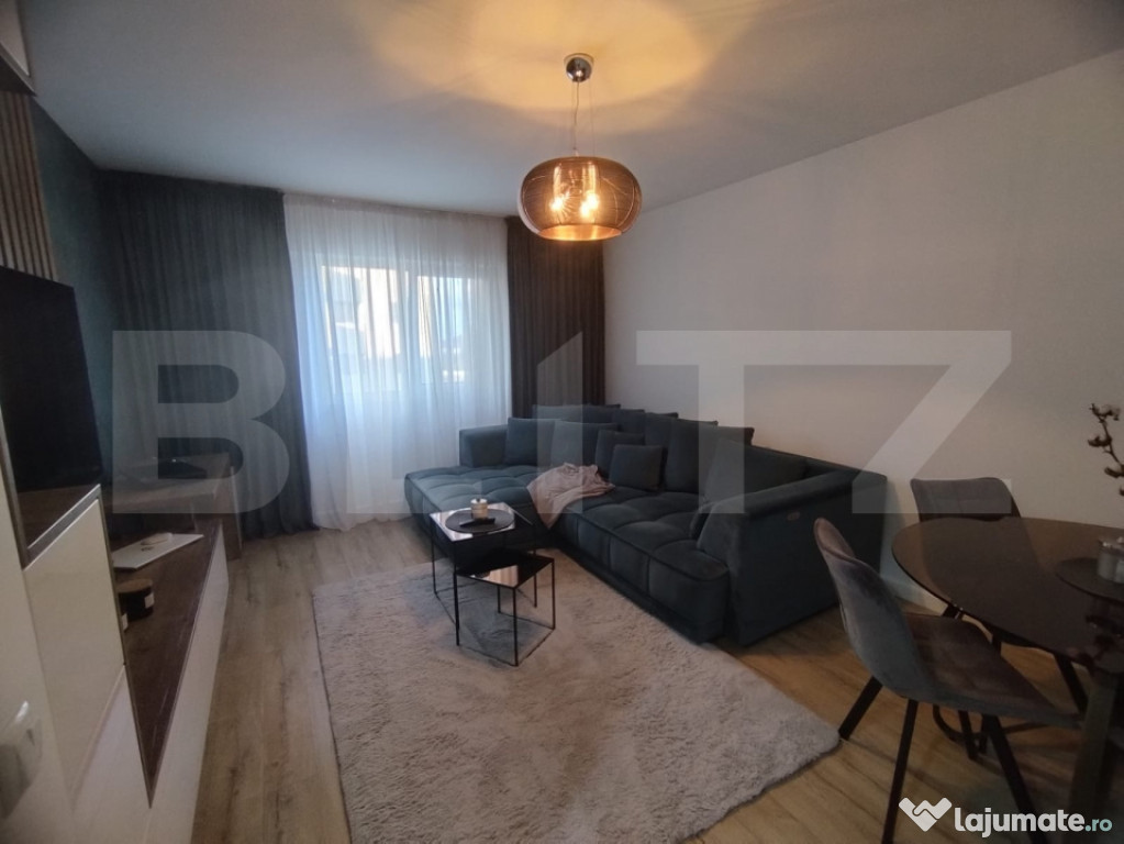 Apartament cu 2 camere, mobilat și utilat + loc de parcare