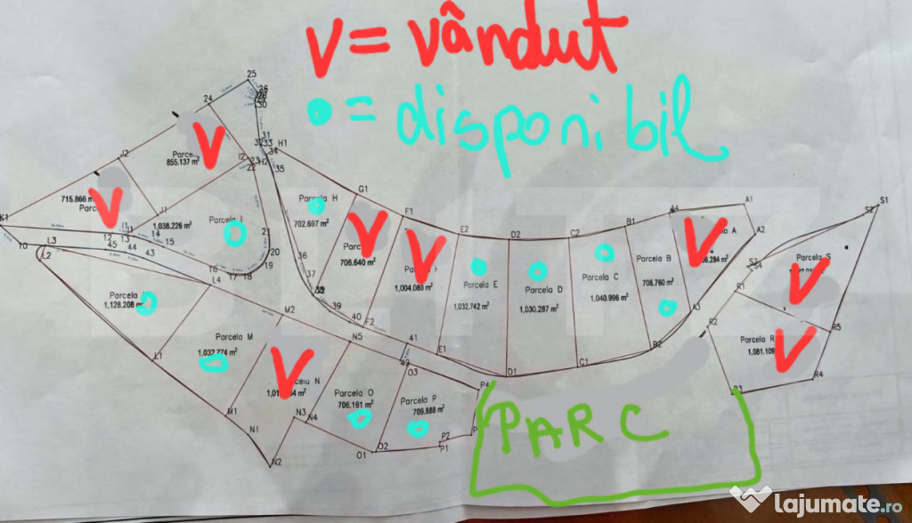 Teren de 1000 mp pentru duplexuri sau casa individuale in F