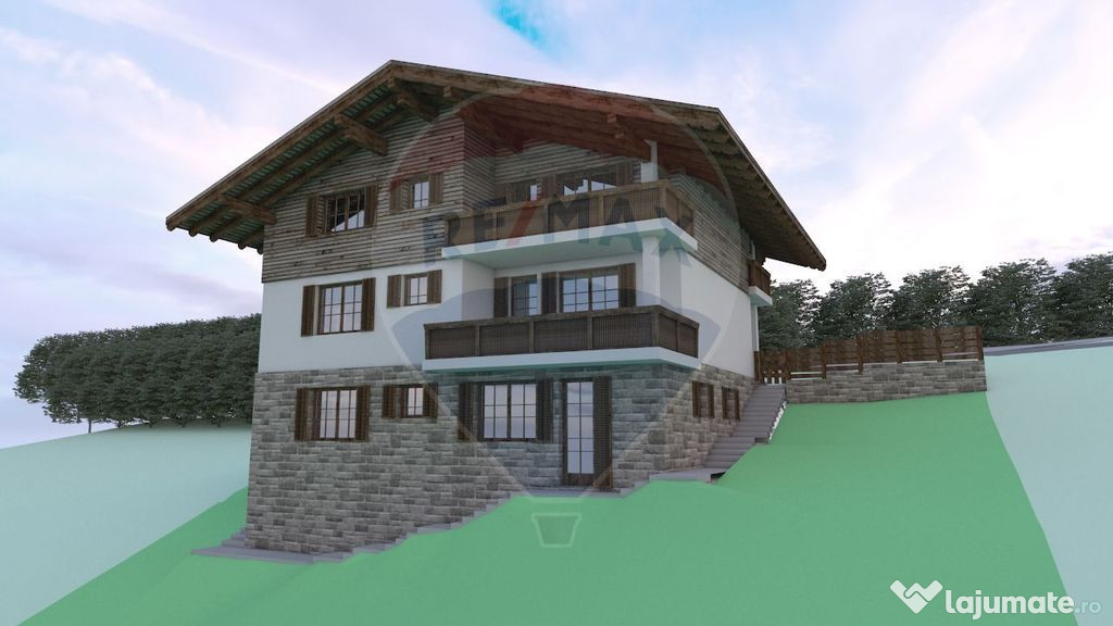 Teren cu proiect aprobat 3 apartamente – Poiana Brașov