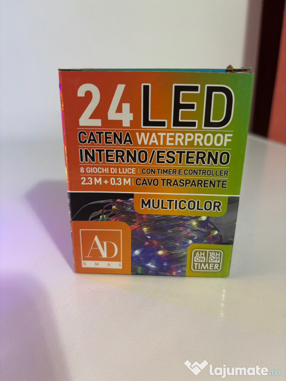Sir luminos 24 led multicolor waterpoof cu timer