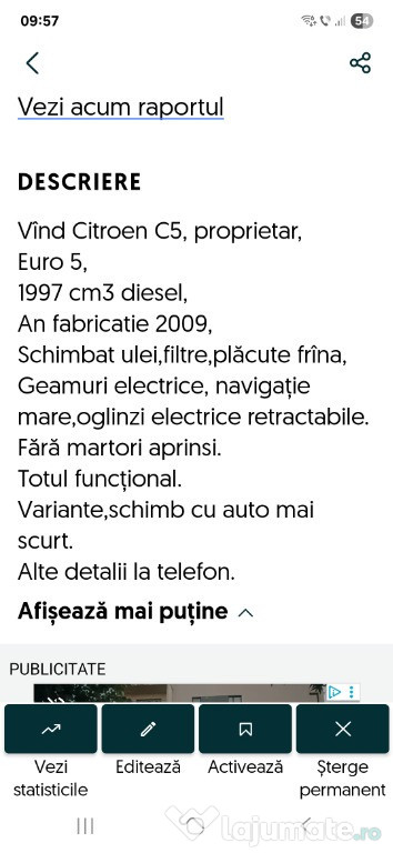 Vând Citroen C5 ,euro 5