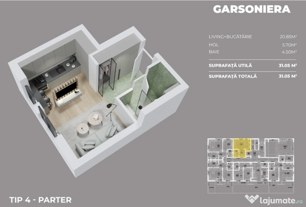 Garsoniera - Parc Laurentiu Raiciu Popesti - Drumul Fermei - Oltenitei