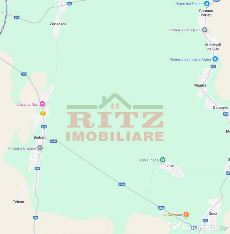 Nou! Terenuri extravilane, 28 hectare, in Brebeni, Olt!