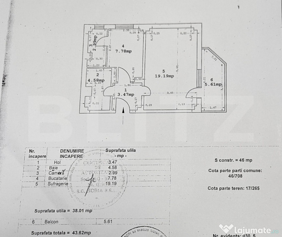Garsonieră spațioasă, etaj 1 – Sagricom, Târgoviște!