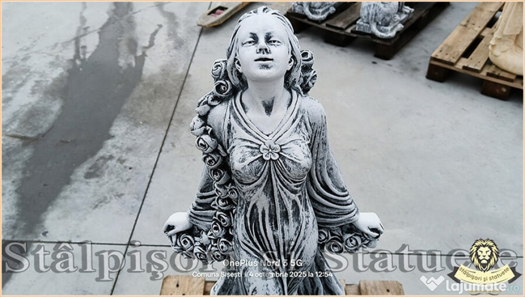 Statuetă zeiţa Flora, gri patinat, model S5.