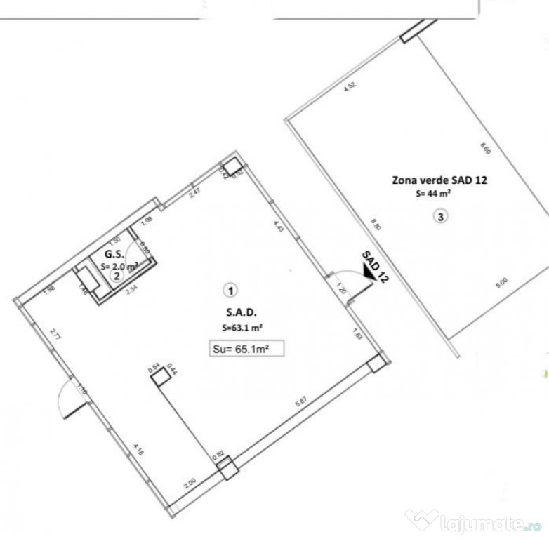 Spațiu comercial zona centrala 65 mp utili si teresa 44 mp