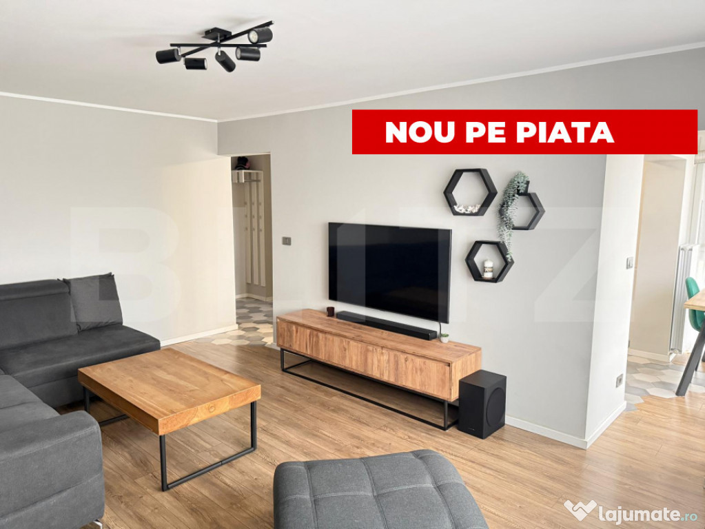 Apartament cu 3 camere - complet renovat, luminos și elegan
