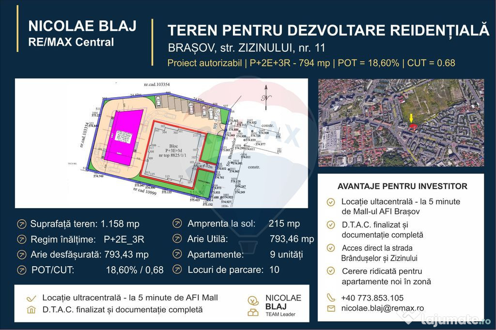 Teren pentru investiție în Brașov | Centrul Civic| A.C...