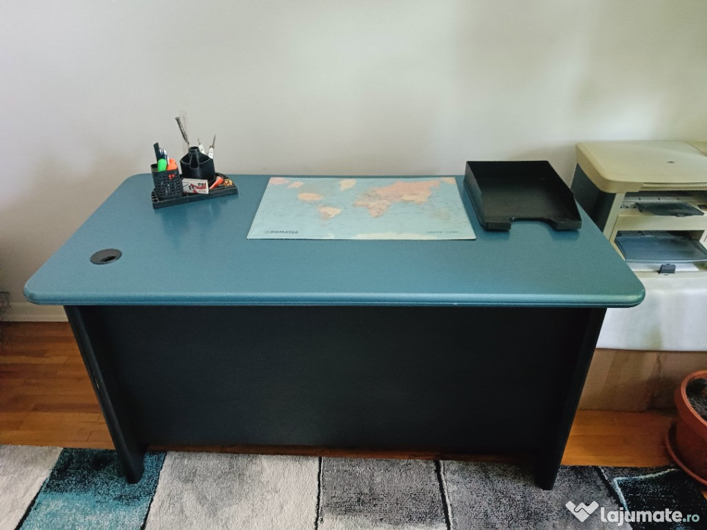 BIROU gri/albastrui cu blat gros