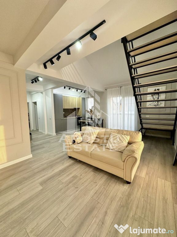 Penthouse cu 3 camere si 2 bai mobilat in Giroc in spate ...