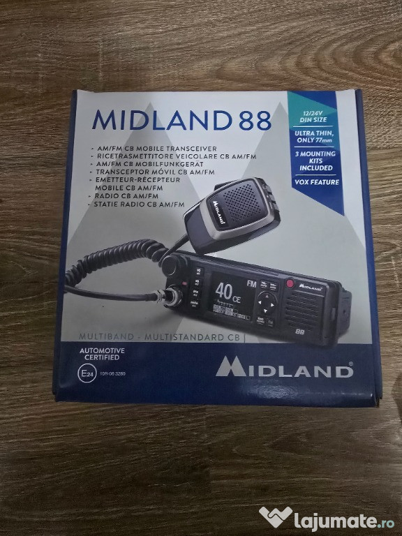 Vând stație auto cb Midland 88 putere reglabilă 4w-15w
