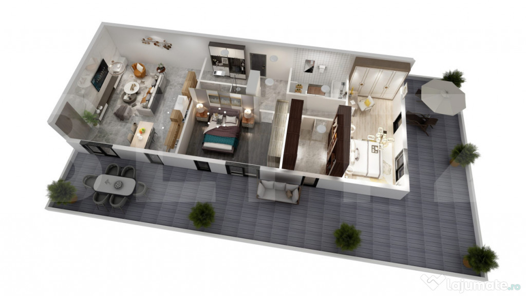 Penthouse 102 mp, 88.75 mp terase, zona Torontalului