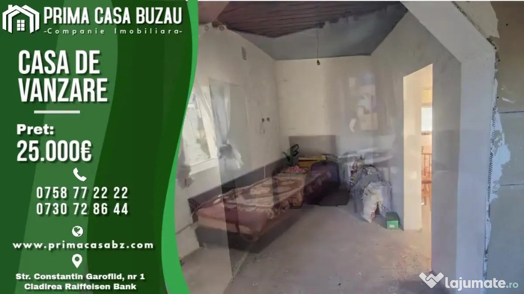 Casa si teren 3500mp in comuna Amaru/BZ ~ 4 camere ~ renovata in 2025