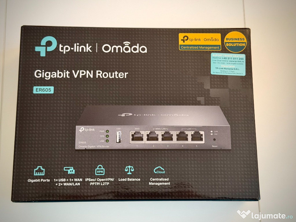 Router VPN TP-Link ER605 v2, Gigabit + Garanție ( Aug 2026 )