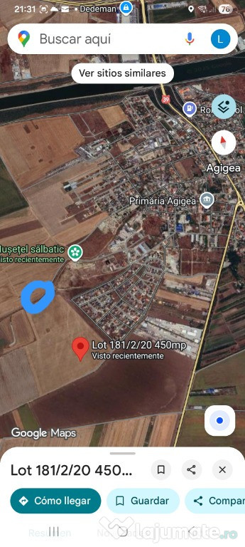 Teren de vânzare în Agigea de 400mp