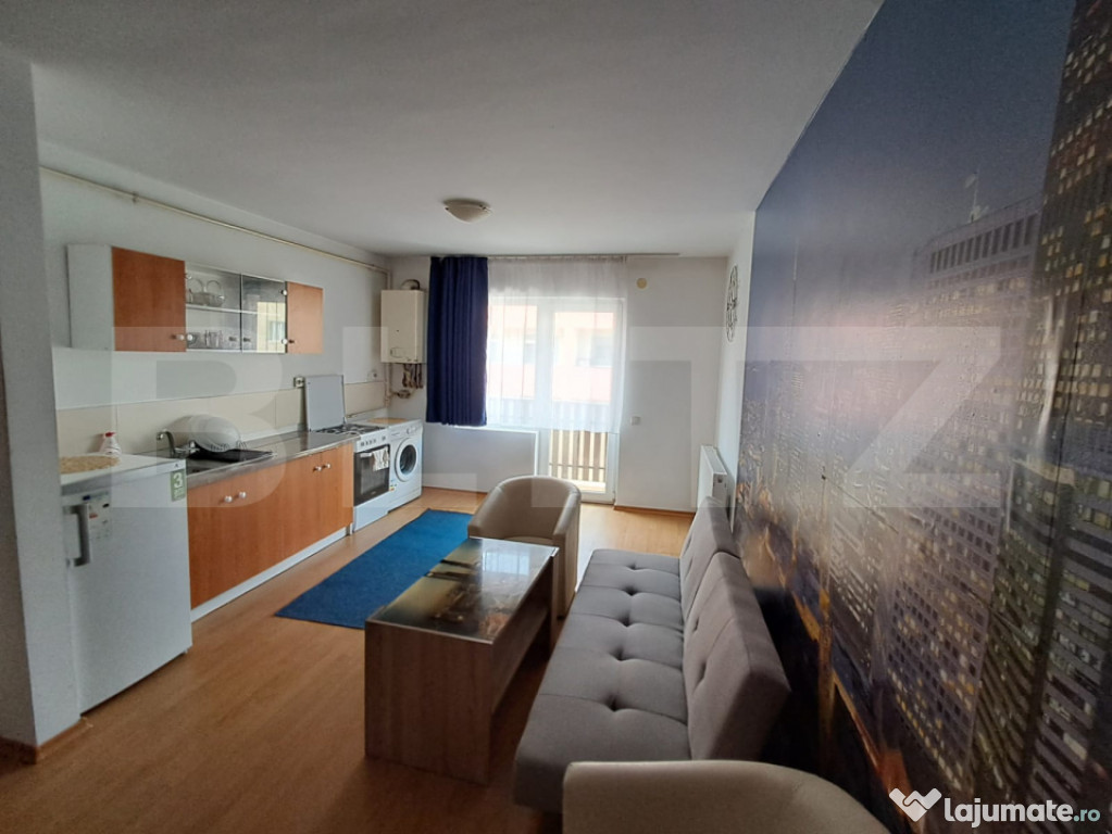 Apartament semidecomandat complet mobilat si utilat, parcare