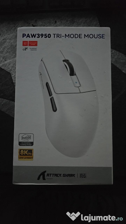 ATTACK SHARK R6 Ultralight 39g Wireless 8K PAW3950MAX Gaming Mouse