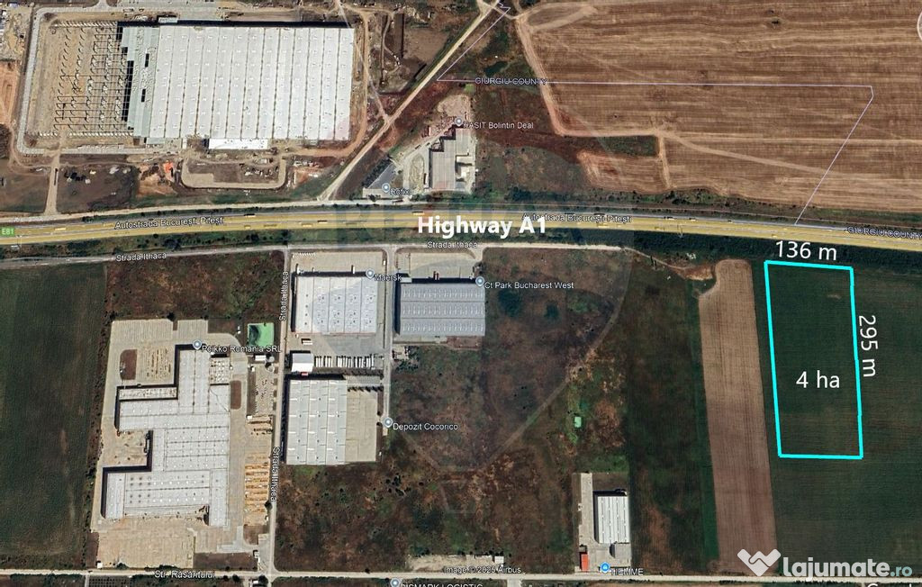 Teren intravilan 4 ha, pentru logistică sau depozitare ?...