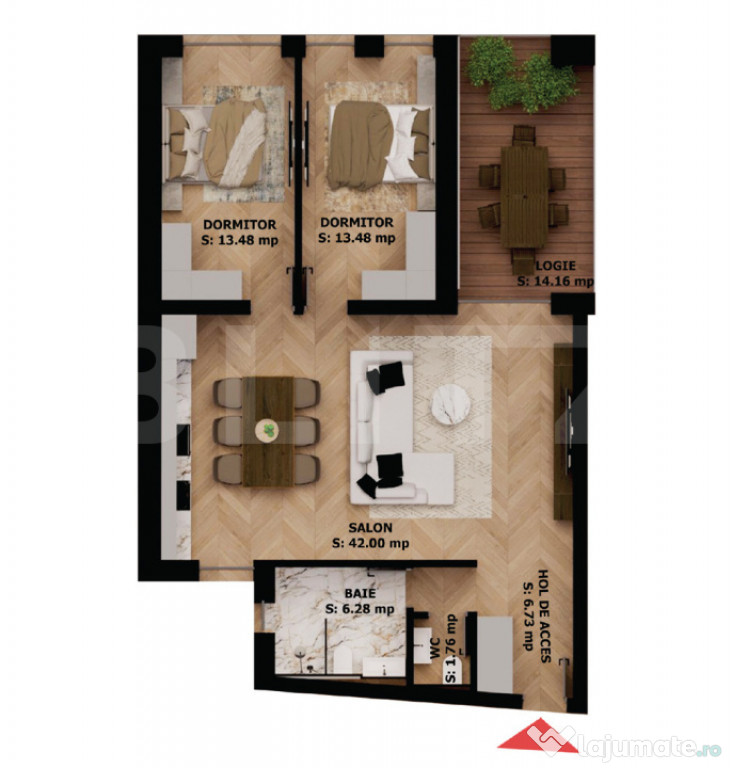 Apartament 3 camere cu logie, eleganță și confort urban ?