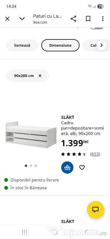 Pat 1 persoană Ikea