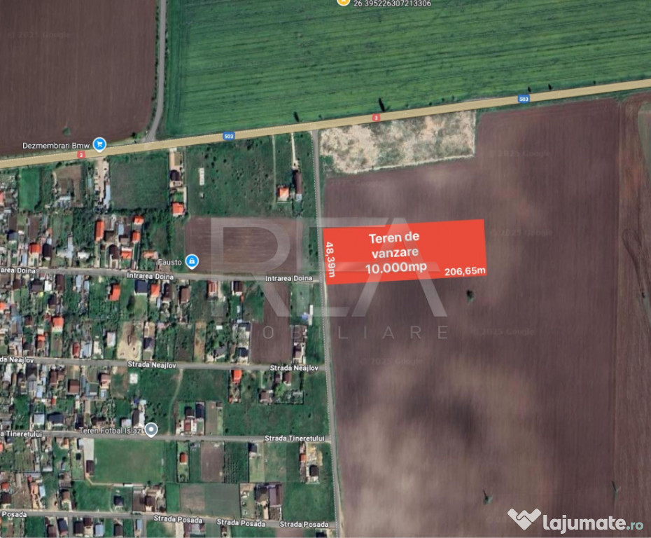 Teren 10.000 mp iesire Branesti constructie hala