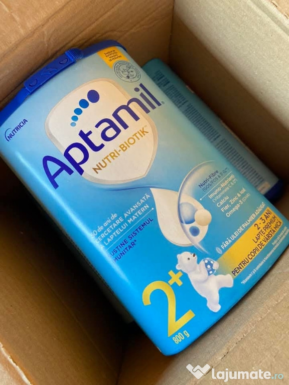 Vând lapte praf, aptamil nutri-biotik, 2-3 ani.