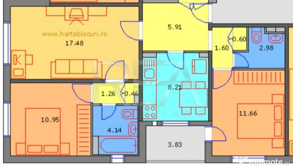 Apartament 3 camere, et 1/8-Veteranilor, Str Dreptatii