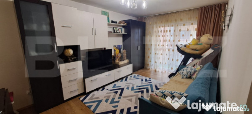 Apartament decomandat, 2 camere, 57 mp, cu balcon, etaj 1, z