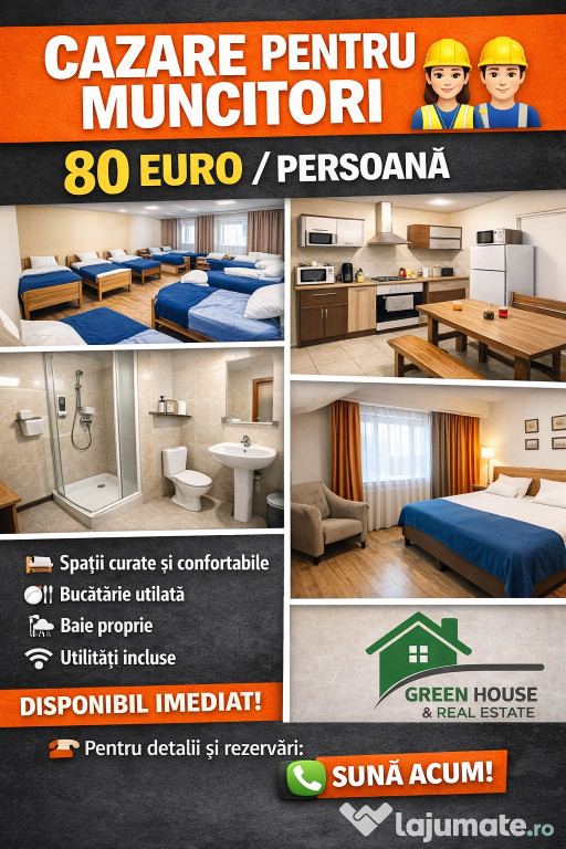 Cazare disponibilă pentru muncitori-Zona Centrala