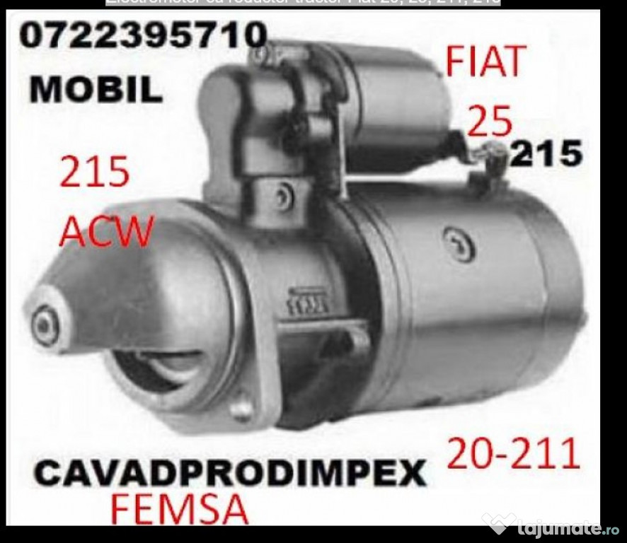 Electromotor cu reductor tractor Fiat 20, 25, 211, 215
