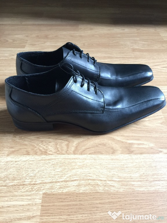 Pantofi negri piele naturala barbati Selected Homme noi, 43