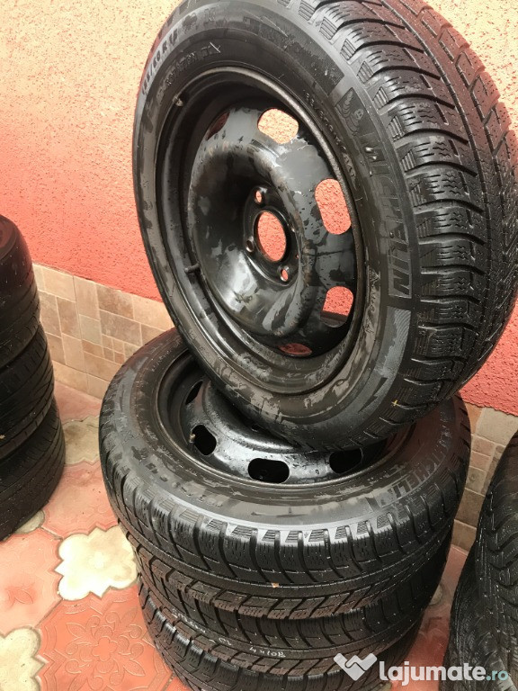 185 60 15 Jante +Cauciucuri Iarna Michelin 4x98 Fiat.Alfa.Bi