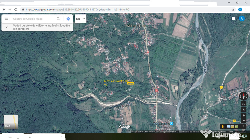 Teren 600 mp intravilan in sat Maruntisu oras Patarlage